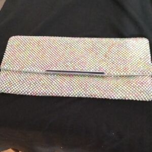 INC International Concepts Sparkling Pastel Multicolor Rhinestone Clutch